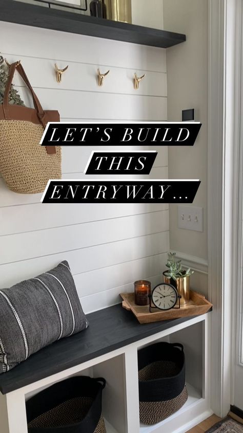 Remove Baseboards, Entryway Cubbies, Entryway Cubby, Built In Cubby, Cubby Wall, Cubby Ideas, Wall Cubbies, Shiplap Wall, Ship Lap Walls