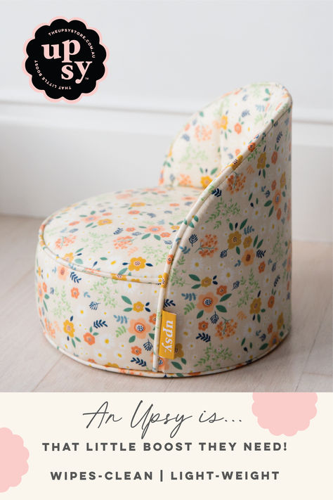 Upsy's are a vintage-inspired, light-weight and wipe-clean kids booster seat for the dining table (among many other uses!). Suitable for kids aged 18mths - 8 yrs. Toddler Lounge Chair, Kids Room Chair, Diy Kids Chair, Vintage Playroom, Toddler Booster Seat, Kids Booster Seat, Round Cushions, Booster Seats, Toddler Table