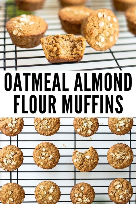 Healthy, healthy muffins! Oatmeal almond flour muffins are the perfect base muffin – they’re soft, easy to make and naturally gluten free! The best part? They’re only sweetened with a little bit of maple syrup making them a smart choice to serve along your breakfast table! Almond Flour Oatmeal, Oatmeal Muffin Recipes, Almond Flour Muffins, Healthy Breakfast Muffins, Breakfast Cookies Healthy, Homemade Almond Milk, Joy Filled Eats, Healthy Muffin Recipes, Homemade Muffins