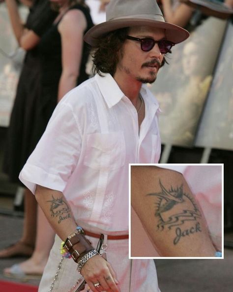 Johnny Depp famously had one of his tattoos changed from "Winona Forever" to "Wino Forever" after breaking up with actress Winona Ryder but his forearm tattoo is here to stay. Read more  http://ift.tt/1NoYUTv Johnny Depp Inspired Tattoos, Johnny Depp Outfits Ideas, Jack Sparrow Tattoo Ideas, Captain Jack Sparrow Tattoo, Jack Sparrow Tattoo, Pirates Of The Caribbean Tattoo, Johnny Depp Tattoos, Jack Tattoo, Avengers Tattoo