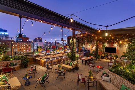 The Chicest NYC Rooftop Bars To Soak Up The Summer New York Restaurants, Rooftop Bars Nyc, Nyc Rooftop, Nyc Bars, Retractable Roof, Best Rooftop Bars, Nyc Hotels, Rooftop Bars, Washington Square Park