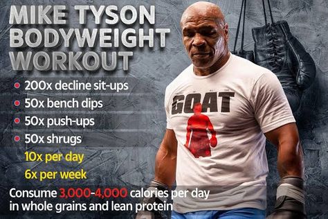 Mike Tyson Workout, Bodyweight Workout Routine, Army Workout, Michael Jai White, Roy Jones Jr, Calories Per Day, Metabolic Disorders, Pumping Iron, Stem Cell Therapy