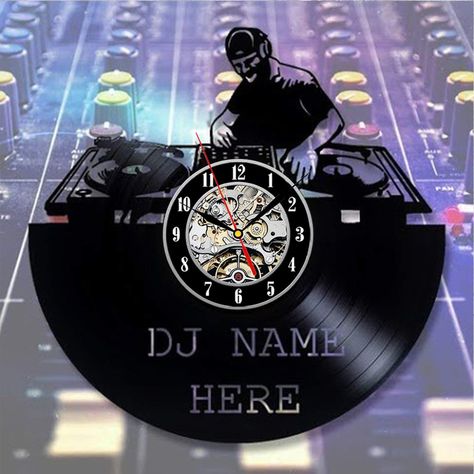 Dj Mixer Vinyl Record Wall Clock - Decorate your home with Modern Music Art - Best gift for man, woman, boyfriend and girlfriend - Win a prize for feedback Mixer Vinyl, Best Wall Clocks, Dj Mixer, Handmade Wall Clocks, Boyfriend And Girlfriend, Retro Wall Clock, Vinyl Record Wall, Clock For Kids, Record Wall