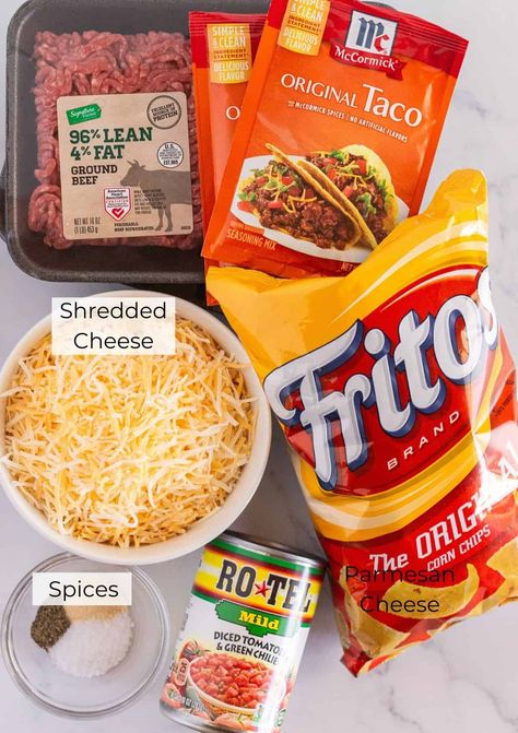 Quick & Easy Walking Taco Casserole - Practically Homemade Walking Tacos Recipe, Walking Taco Casserole, Taco Casserole Bake, Practically Homemade, Easy Mexican Casserole, Walking Taco, Homemade Taco Seasoning Recipe, Walking Tacos, Taco Casserole