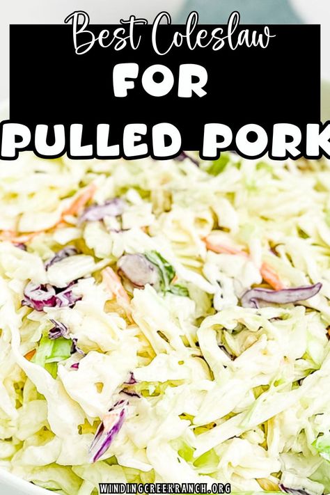 The best coleslaw for pulled pork! This tangy, creamy slaw pairs perfectly with smoky, tender BBQ. It’s a must-have for sliders or sandwiches! Slaw For Pulled Pork Sandwiches, Best Coleslaw For Pulled Pork, Slaw For Pulled Pork, Smoked Pork Loin Roast, The Best Coleslaw, Coleslaw For Pulled Pork, Creamy Slaw, Best Coleslaw, Best Coleslaw Recipe