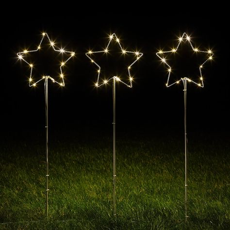 Osby Star Christmas Garden Stake Lights | Lights4fun.co.uk Diy Christmas Lights, Star Lights, House Blessing, Metal Star, Star Christmas, Metal Garden Art, Front Lawn, Led Christmas Lights, Christmas Garden