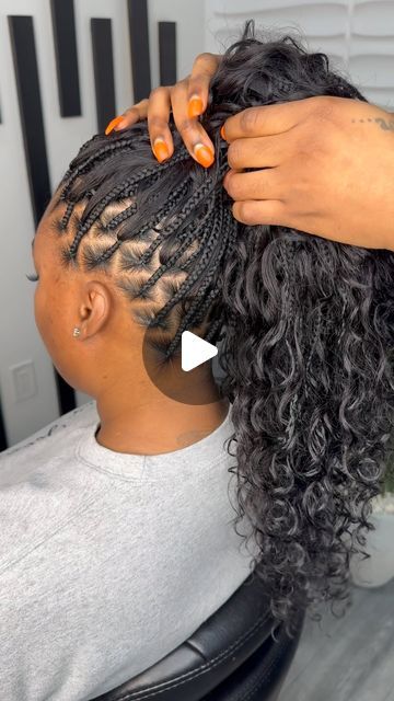 Updo Boho Hairstyles, Small Braids Curly Hair, Boho Hairstyles Updo, Wet And Wavy Boho Braids, Boho Braids Updo, Braids With Wet And Wavy Hair, Bohemian Hairstyles Black Women, Breezy Wave Boho Braids, Wavy Braids Black Women