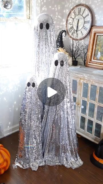 Bethany (Bargain Bethany) on Instagram: "DIY ✨ Sparkle ✨ Ghost! #dollartree #halloweendecor #halloweendiys #dollartreehalloweendiys #dollartreediys" Outside Halloween Birthday Party, Silly Halloween Decorations, Whimsical Halloween Decorations, Glitter Halloween Decor, Arch Halloween Decor, Disco Halloween Decorations, Glitterville Halloween Diy, Mermaid Halloween Decorations, Diy Witch Wreath