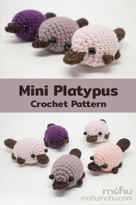 Platypus Crochet Pattern, Crocheted Animals, Hantverk Diy, Diy Projektit, Confection Au Crochet, Pola Amigurumi, Crochet Amigurumi Free Patterns, Crochet Amigurumi Free, Haken Baby