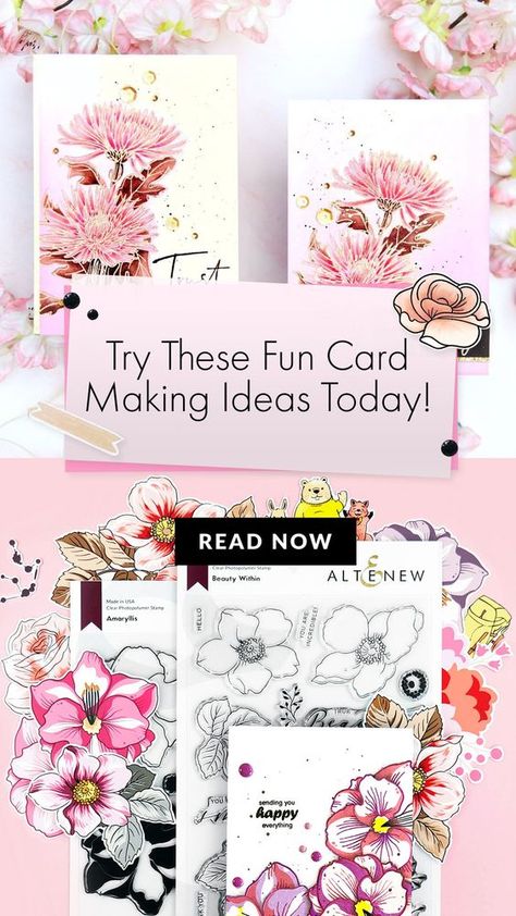 3 easy card making ideas that you can try with you card making stamps! Visit https://altenew.com/blogs/paper-crafting-inspiration-and-tips/3-effective-cardmaking-ideas to know more. #Altenew #cardmaking #papercrafting #handmadecards #cardmakingidea Christmas Letterhead, Paper Card Design, Making Stamps, Card Making Ideas Easy, Card Making Ideas, Altenew Cards, Crafting Inspiration, Pinkfresh Studio, Handmade Card Making