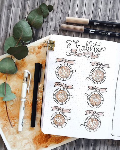 Circular Habit Tracker, Journal Tracker Ideas, Bullet Journal Tracker Ideas, Bujo Trackers, May Bullet Journal, Bullet Journal Work, Journal Lettering, Habit Tracker Bullet Journal, Creating A Bullet Journal