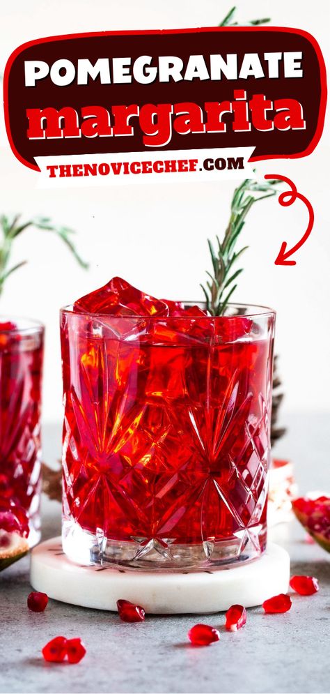 A Christmas margarita? Yes please! This refreshing Pomegranate Margarita is great for winter weather! Sweet and sour with a hint of resin from the fresh rosemary, it’s sure to be a hit at your next holiday party! Fruity Margarita Recipe, Pomegranate Cocktail, Christmas Margarita, Frozen Mango Margarita, Pomegranate Vodka, Pomegranate Cocktails, Pomegranate Margarita, Orange Liquor, Easy Margarita