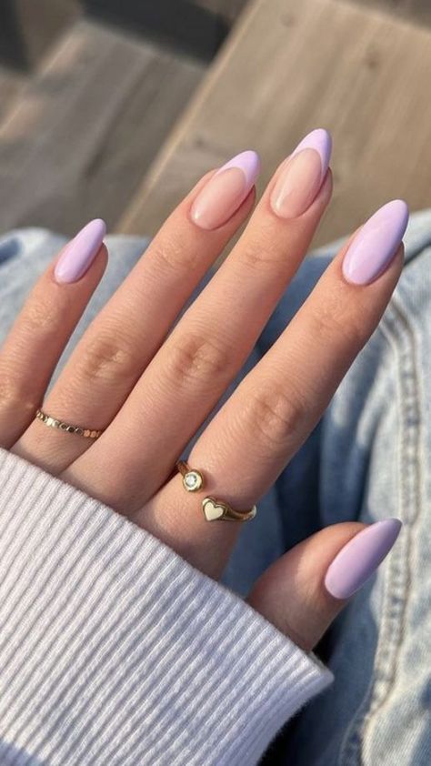 Pink French Nails, Pretty Manicures, Baby Blue Nails, Lilac Nails, Acrylic Nail Shapes, Purple Nail Designs, Lavender Nails, Cute Spring Nails, Pastel Nails