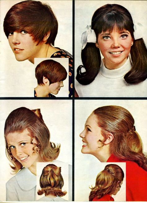 Choose Your Retro Haircut! Hair Style Selections from the 1950s-1980s 60's Hair, Retro Haircut, 1970s Hairstyles, 1960s Hair, 60s Hair, 70s Hair, 60s 70s Fashion, Teen Magazine, Retro Hairstyles