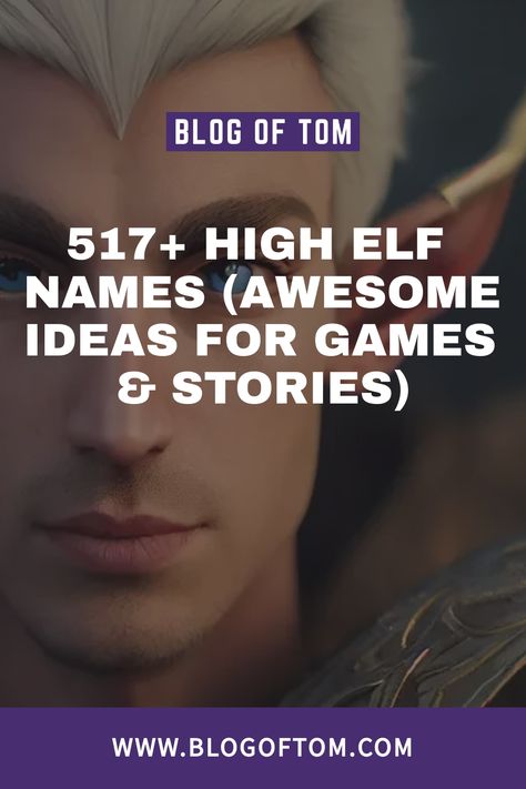 One of the most important aspects of creating a believable and interesting high elf character is choosing the perfect name. If you’re struggling to come up with something fitting, don’t worry - we’ve got you Male Elven Names, High Elf Names, Dark Elf Names, Fantasy Town Names, Male Elf Names, Elvish Names, Elven Names, Elf Name Generator, Fantasy Video Game