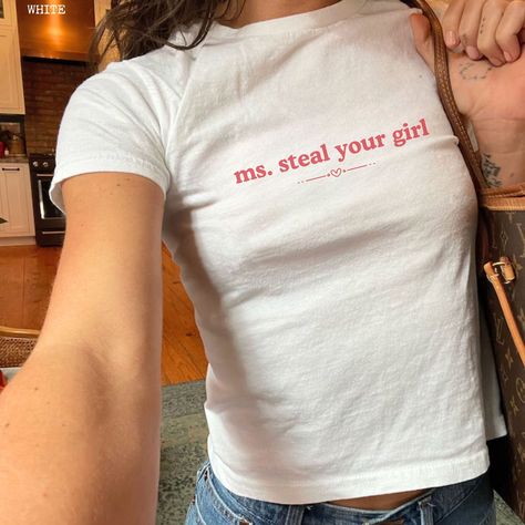 LGBT Shirt, Ms. Steal Your Girl Baby Tee, Cute Preppy Funny Gay Pride Shirts, Queer Tshirt, Unisex LGBTQ Clothing, 90s Aesthetic 2000s Preppy Funny, Lgbtq Clothing, Aesthetic 2000s, Trending Graphic Tees, Gay Pride Shirts, Lgbt Shirts, Gay Humor, 90s Aesthetic, Diy Clothing