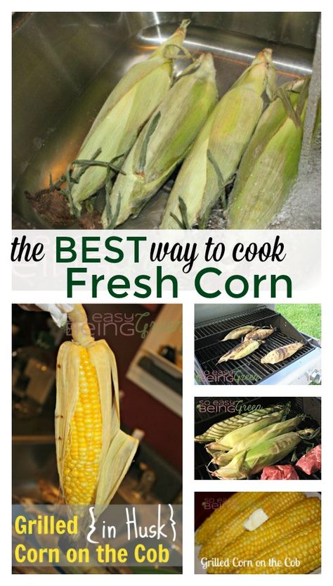 Corn On The Cob Grill, Grill Corn In Husk, Grilled Corn On Cob, Fresh Corn On The Cob, Grill Corn, Cook Corn, Bbq Corn, How To Cook Corn, Roasted Corn