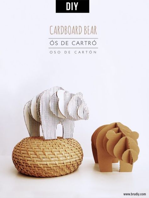 What Can You Make with Cardboard | Easy DIY Craft Tutorial Idea | Kids | Organizer | Box Ideas | Creations | Decorations Cardboard Bear, Cardboard Animals, Animal Night Light, Eco Friendly Diy, Cardboard Sculpture, Forest Decor, Pinterest Diy, Diy Craft Tutorials, Cardboard Art