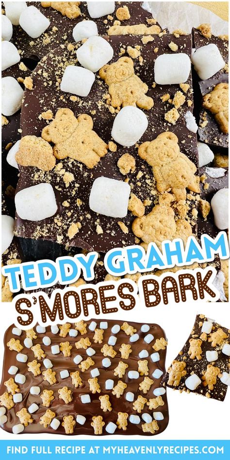 Smores Bark, Smores Ideas, Graham Recipe, Graham Dessert, Teddy Grahams, Chocolate Covered Treats, Bark Recipe, Teddy Bear Picnic, Special Kids