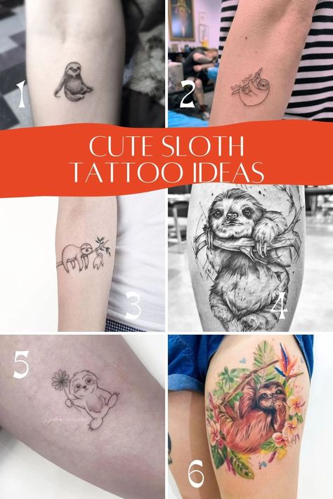 87 Sloth Tattoo Ideas & The Adorable Secret To What They Mean - TattooGlee Sloth Finger Tattoo, Sloth Tattoo Cute, Small Sloth Tattoo Simple, Small Sloth Tattoo, Simple Sloth Tattoo, Sloth Tattoos For Women, Tiny Sloth Tattoo, Sloth Tattoo Small Simple, Sloth Tattoo Design