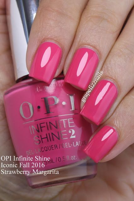 Grape Fizz Nails: OPI Infinite Shine Iconic Shades for Fall 2016 Nail Colors Opi, Opi Nail Polish Colors, Popular Nail Colors, Opi Nail Colors, Nails Opi, Pretty Nail Polish, Strawberry Margarita, Opi Infinite Shine, Pink Nail Polish