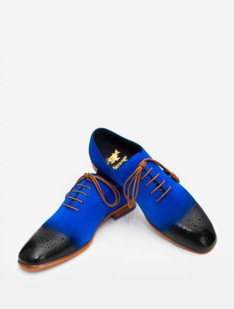 Strange Island - Royal Blue Oxfords (US 7-12 Sizes) Der Gentleman, Stamp Logo, Men's Dress Shoes, Gentleman Shoes, The Gentleman, White Denim Jacket, Black Party, Blue Suede, Gentleman