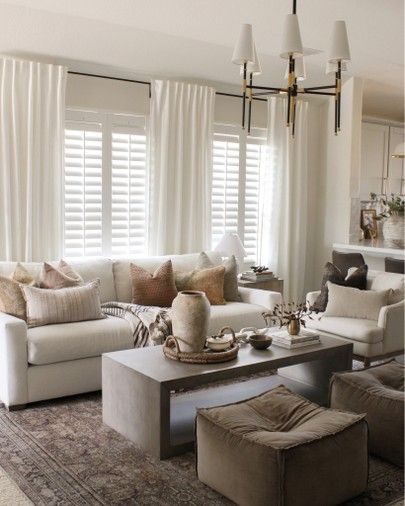 LIKEtoKNOW.it Living Room Shutters, Shutters Living Room, Family Room Windows, Window Curtains Living Room, Living Room Window, Living Room Drapes, Window Treatments Living Room, Room Window, Window Room