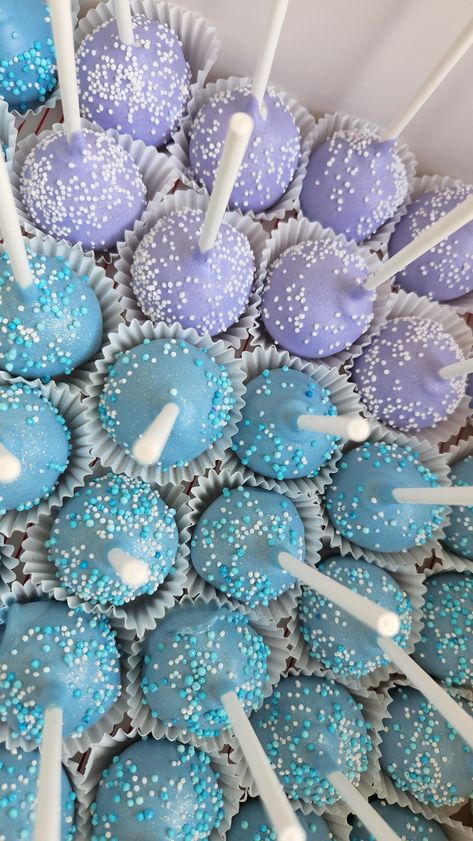 Picture of pink and purple cake pops Mermaid Party Cake Pops, Cake Pops Mermaid, Blue And Purple Birthday Party, Pink Blue And Purple Cake, Blue And Purple Bday Decor, Cake Pop Mermaid, Purple And Blue Themed Birthday Party, Blue And Purple Party Theme, Mermaid Cake Balls