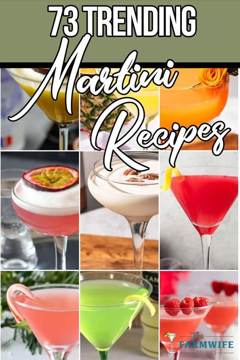 Flavored Vodka Martinis, Birthday Martini Recipe, Different Martini Recipes, Martini Recipes Fruity, Fancy Martini Recipes, Martini Recipes Tequila, Spring Martini Recipes, Different Martinis, Unique Martini Recipes