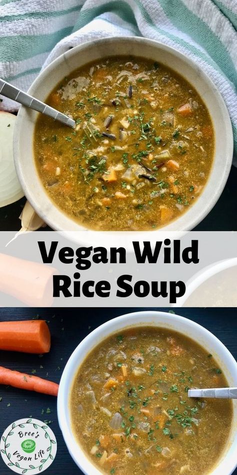 Vegan Lunch Meal Prep, Alkaline Soup, Vegan Wild Rice Soup, Vegan Wild Rice, Gf Soup, Diet Soups, Cozy Soups, Easy Vegan Soup, Alkaline Vegan