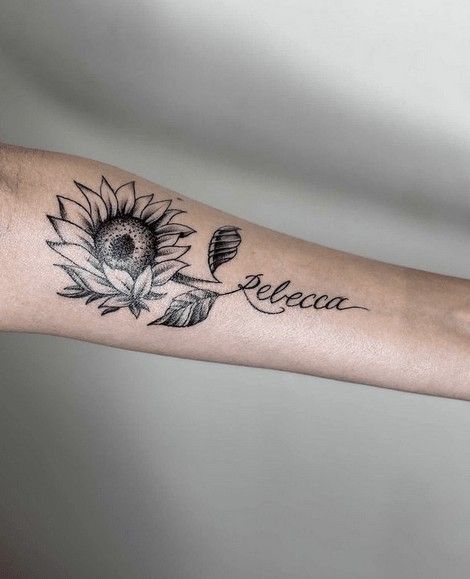 Cross Tattoos For Women, Sunflower Tattoos, Thigh Tattoos Women, Side Tattoos, Butterflies Svg, Feather Tattoos, Sunflower Tattoo, Cross Tattoo, Name Tattoo