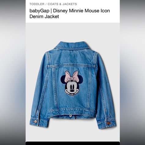 This Adorable Disney Minnie Mouse Jean Jacket Is Brand New, Never Worn. Minnie Jean Jacket, Minnie Mouse Jean Jacket, Minnie Mouse Icon, Mouse Icon, Disney 2024, Kids Coats, Baby Gap, Jean Jacket, Minnie Mouse