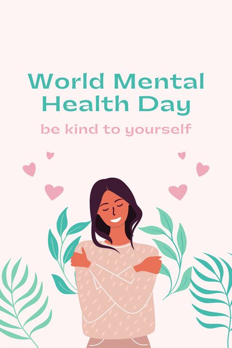 Poster On World Mental Day, World Mental Day Poster, World Mental Day Poster Design, World Mental Day, Happy World Mental Health, Editing Poster, Workd Mental Health Day, World Mental Heath Day, Mental Health Artwork