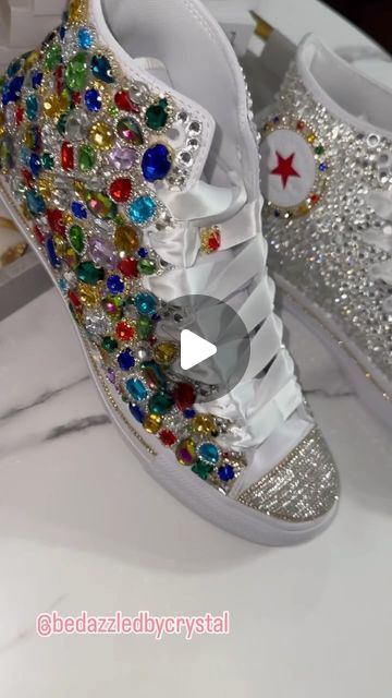 💎Bedazzled by Crystal, LLC  💎 on Instagram: "Custom order done and off to Texas!! Order yours today !! Www.bedazzledbycrystal.com" Bedazzled Shoes Diy, Bedazzled Shoes, Sneaker Ball, Shoe Refashion, Creative Clothes, Shoes Diy, Diy Shoes, Creative Projects, Diamond Painting