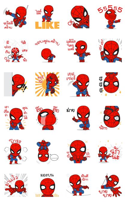 Spider-Man: Homecoming × Jumbooka LINE Sticker - Spiderman Stickers Free Printable, Spider Man Stickers Printable, Cute Spiderman, Spider Man Stickers, Chibi Spiderman, Spiderman Stickers, Spider Baby, Baby Spiderman, Disney Doodles