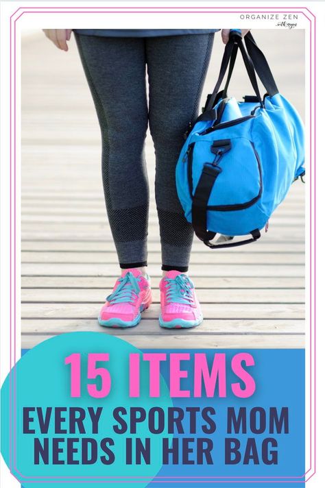 Mom’s Ultimate Game Day Bag -15 Things Every Sports Mom Must Have on the Sidelines. Whether it's tennis, soccer, football, or any other kid's athletics, you'll be glad you packed these essentials! How to Stay Organized with Your Kids Athletics - The Ultimate List of Must-Have Products to keep in your Sports Mama Survival Bag #momhacks #momlife #kidssports #kidorganization #amazonaffiliate Soccer Bag Essentials List, Sport Mom Essentials, Hockey Mom Bag Essentials, Sports Bag Organization, Travel Sports Mom Hacks, Volleyball Mom Bag Essentials, Sports Mom Hacks, Sport Mom Bag Essentials, Football Mom Bag Essentials