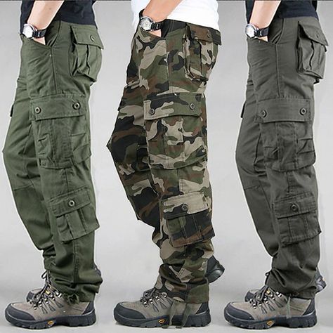 Men's Cargo Pants Cargo Trousers Trousers Camo Pants Leg Drawstring Multi Pocket Straight Leg Plain Camouflage Wearable Full Length Casual Daily Going out 100% Cotton Sports Stylish Camouflage Blue 2024 - $29.99 Cheap Cargo Pants, Mens Tactical Pants, Men's Cargo Pants, Tactical Cargo Pants, Mens Overalls, Trousers Casual, Style Sportif, Pants Cargo, Tactical Pants