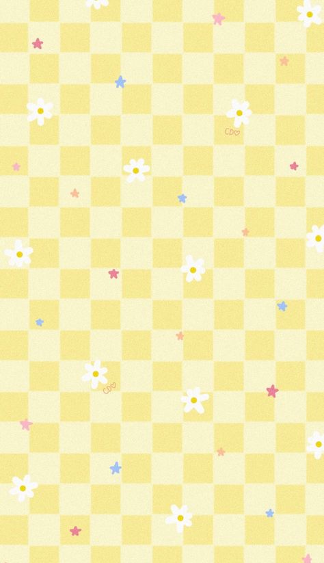 Danielle Yellow, Callie Danielle, Whatsapp Background, Basic Background, Checker Wallpaper, Checker Background, Yellow Checkered, Cute Home Screen Wallpaper, Cute Home Screens