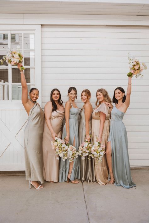 Rose Gold Silk Dress, Hungary Wedding, Neutral Sunset, Halter Neckline Dress, Gold Silk Dress, Mumu Wedding, Midi Bridesmaid Dress, Champagne Bridesmaid Dresses, Champagne Bridesmaid