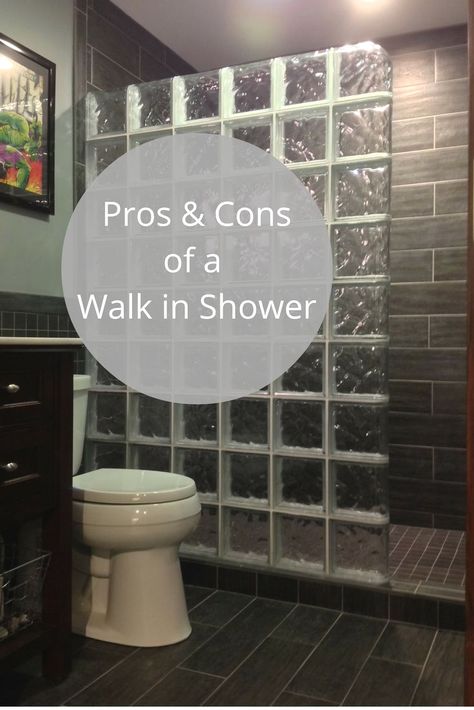 Walk In Shower With Half Wall, 60s Ranch, Cottage Showers, Doorless Shower, Open Showers, Walk In Shower Designs, Fiberglass Shower, Small Showers, Steam Showers Bathroom