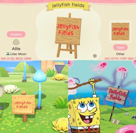 Acnh Spongebob Island, Acnh Spongebob Designs, Rooms Acnh, Acnh Mermaid, Acnh Themes, Acnh Tips, Spongebob Theme, Acnh Kidcore, Acnh Patterns