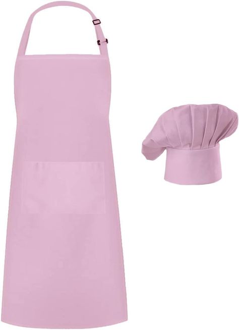 Hyzrz Chef Apron Hat Set, Chef Hat and Kitchen Adult Adjustable Baker Costume Baker Costume, Apron For Men, Pink Costume, Chef Hat, Linen Store, Aprons For Men, Amazon Prime Day, Chef Apron, Chefs Hat