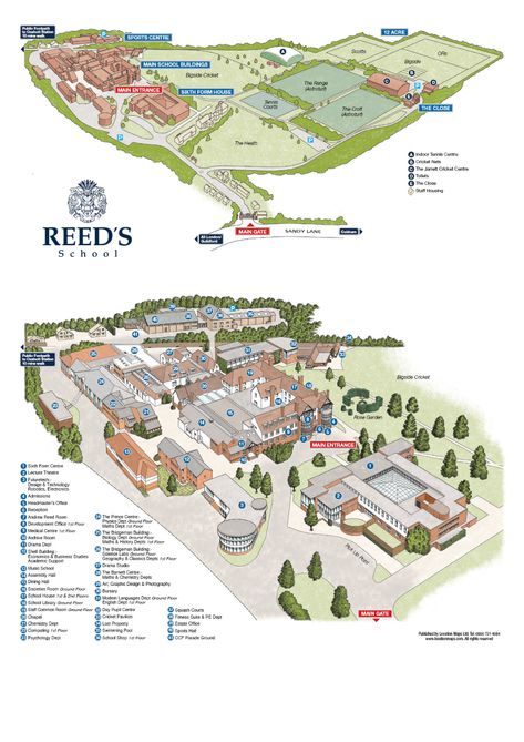 Campus Map - Reed's School Lecture Theatre, Independent Day, Campus Map, Surrey England, Take Over The World, School Campus, Sixth Form, School Calendar, Digital Archives