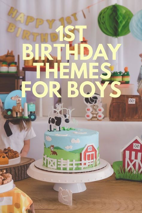 Celebrate Big with These Adorable Boy’s 1st Birthday Themes Birthday Theme For 1 Year Boy, Small 1 Year Birthday Party, May 1st Birthday Ideas Boy, August First Birthday Boy, Food Birthday Theme, One Year Old Bday Party Ideas Boy, First Birthday Boy October, Twin Boy 1st Birthday Themes, 1st Bday Boy Themes