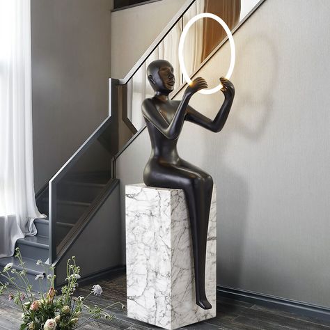 Hotel Living Room Luxury Nordic Corner Standing Light Modern Minimalist Designer Art Decoration Led Floor Standing Lamps https://m.alibaba.com/product/1600426561152/Hotel-Living-Room-Luxury-Nordic-Corner.html?__sceneInfo={"cacheTime":"1800000","type":"appDetailShare"} Indoor Sculpture Living Rooms, Chandelier For Foyer Entryway Entrance, Luxury Floor Lamp, Floor Standing Lamp, Floor Sculpture, Sculpture Lamp, Novelty Floor Lamp, Rope Lamp, Floor Lamp Styles