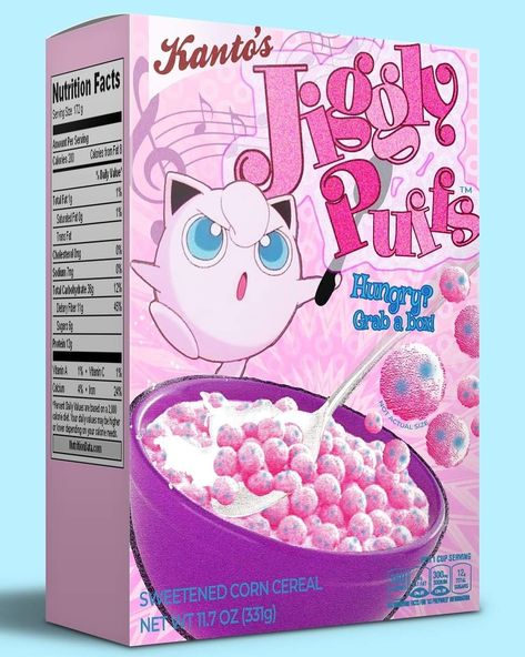 #jigglypuff #pokemon #photoshop Corn Cereal, Kawaii Cooking, Cute Snacks, Japanese Snacks, Kawaii Food, Pretty Food, Cute Food, Box Design, Aesthetic Food