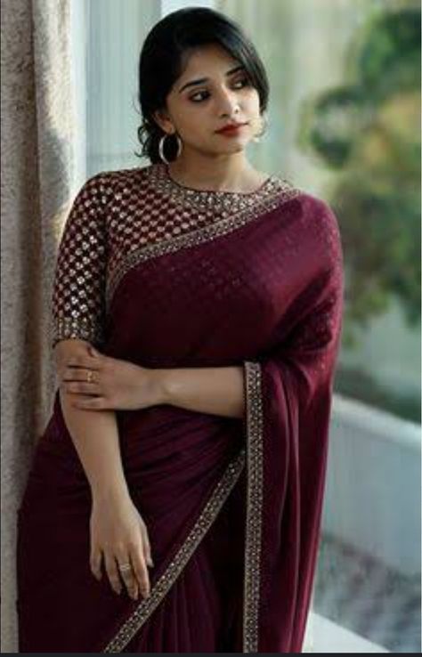 Pretty Saree, Kerala Saree Blouse Designs, Handmade Blouse, Sarees For Girls, Fancy Sarees Party Wear, Indian Saree Blouses Designs, Silk Saree Blouse Designs, Half Saree Designs, Indian Fashion Saree