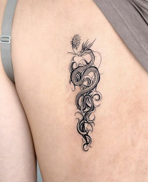 Vertical Dragon Tattoo, Octopus Tattoo Sleeve, Tatoo Styles, Dark Nail Designs, Ear Tattoo Ideas, Ear Tattoos, Dragon Sleeve Tattoos, Chest Tattoos For Women, Octopus Tattoo