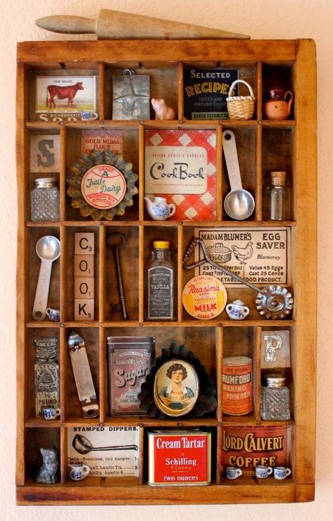 Letterpress Drawer, Art Steampunk, Printers Tray, Shadow Box Art, Shabby Chic Kitchen, Assemblage Art, Trendy Kitchen, Shabby Chic Furniture, Found Object