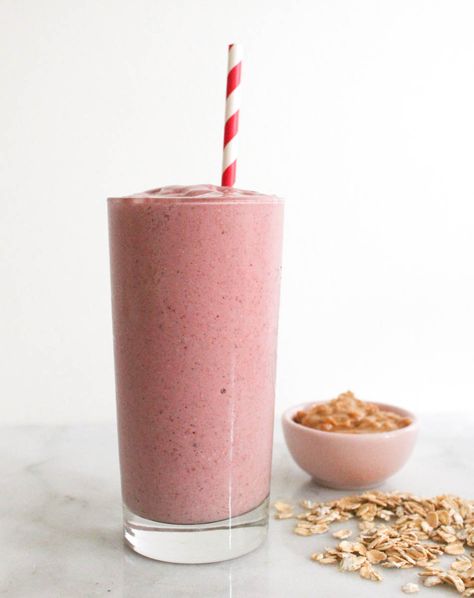 PB&J Smoothie | Domesticate Me #domesticateme #smoothierecipes #healthybreakfast Wisdom Teeth Removal Food, Chia Seed Smoothie Recipes, Protein Rich Smoothies, Pb And J Smoothie, Pb And J, Smoothie Base, Chia Seed Smoothie, Easy Smoothie Recipes, Meal Replacement Smoothies